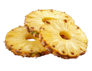 Bright yellow pineapple rings, juicy and refreshing, with visible texture