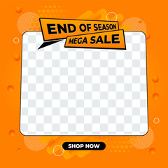 Social Media Banner Vector EPS End Of Season Sale and Mega Sale Design Template