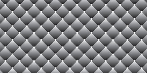 Obraz premium Seamless black diamond stitched leather vector texture.