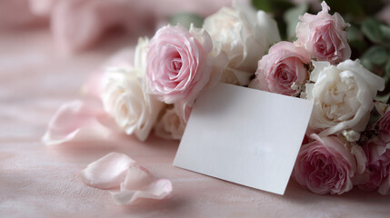 Colorful red roses happy valentine's day greeting on pink background