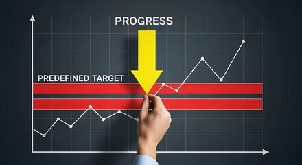 Hand Adjusting Progress Chart Towards Predefined Target.