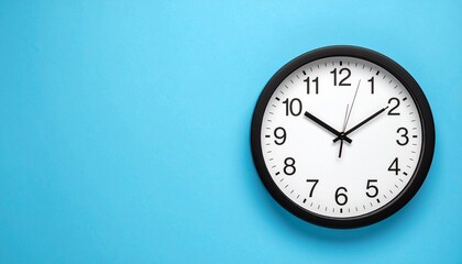 Round Wall Clock &ndash; White Face with Black Numbers and Red Second Hand Displaying 10:10:30