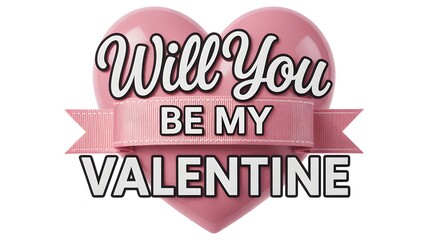 Valentine s day proposal with heart and ribbon