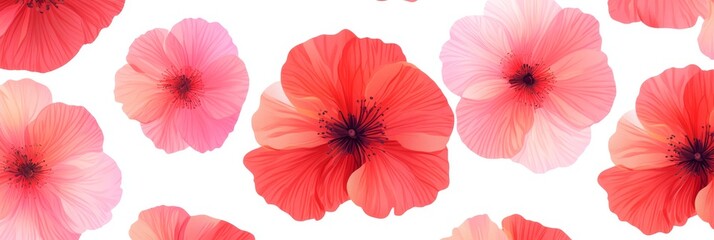 Obraz premium Seamless Repeating Oriental Springtime Floral Composition with Flowers and Sakura Blossoms