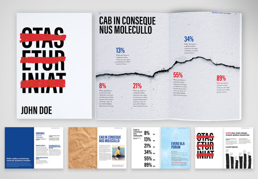 Editorial Data Report Magazine Template