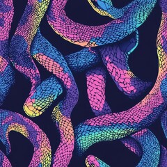 colorful snake skin seamless pattern background illustration