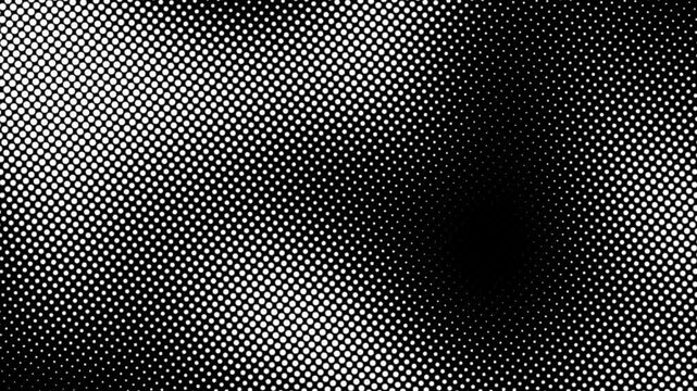 Abstract background animation wave pattern dots halftone gradient black and white