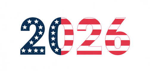 2026 USA Election Year with American Flag Stars and Stripes Design