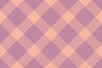 Fototapeta premium Pastel plaid design. Textile pattern in peach and lavender. Useful for backgrounds, fashion, packaging, or graphic design projects requiring a soft, classic touch.