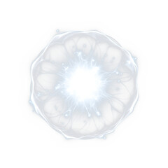 Glowing White Energy Orb with Neural Light Pattern, PNG