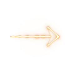 Abstract Golden Arrow Pointing Right with Energy Glow, PNG