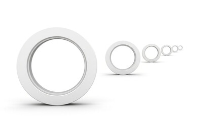 Gradual decrease in white circular objects in a line