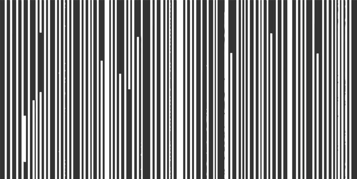 Dark gray and white vertical stripes with irregular gaps abstract background pattern
