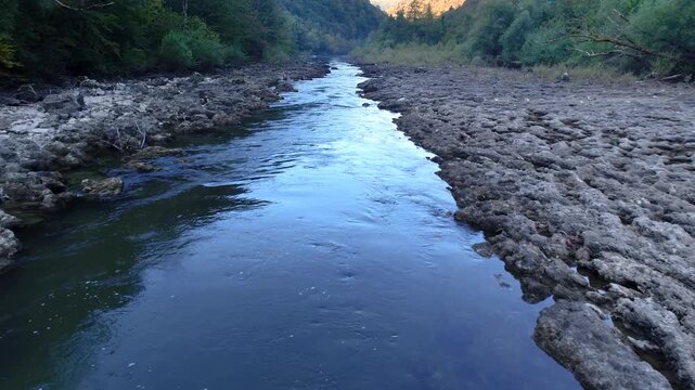 Aerial view of Kolpa River canyon near Kostel, Slovenia