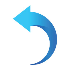 Blue arrow icon, pointing left