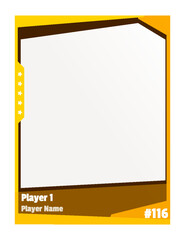 Game sports card template. Trading frame for football, basketball and hockey players. Vector illustration