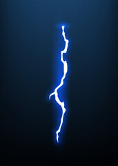 Lightning animation with sparks. Electricity thunderbolt danger, light electric powerful thunder. Bright energy effect, Vector illustration