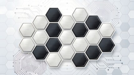 Black and white hexagonal tile pattern