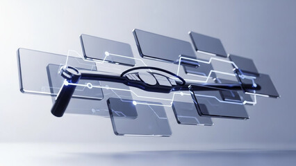 Innovative technology concept with futuristic interface and glowing connections