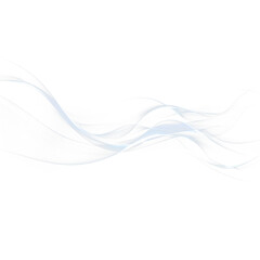 Abstract White Light Waves Flowing on Transparent Background