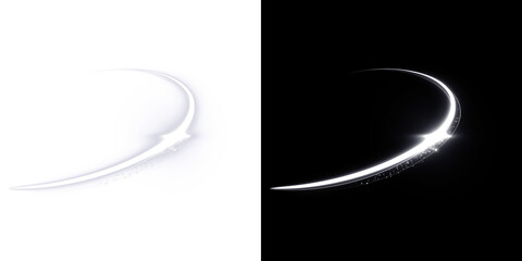 Abstract White Light Streaks and Curved Energy Trails