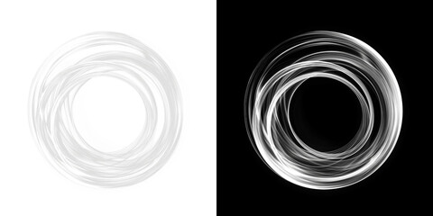 Glowing Circular Light Swirl Abstract Design Element on Transparent Background