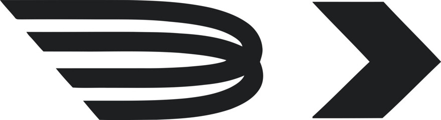 Motion Arrow Logo &ndash; Minimalist Symbol of Speed, Direction, and Innovation