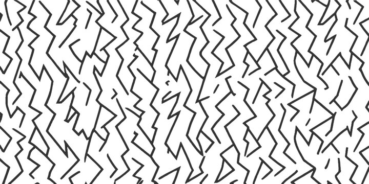 Black zigzag lines on white background abstract pattern