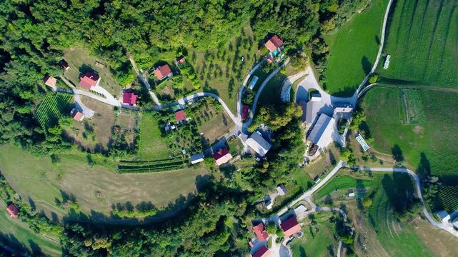 Aerial view of mountain resort area on Krvavec, Slovenia