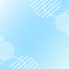 水色グラデーションの、ポップで可愛いメンフィス風フレーム背景 正方形