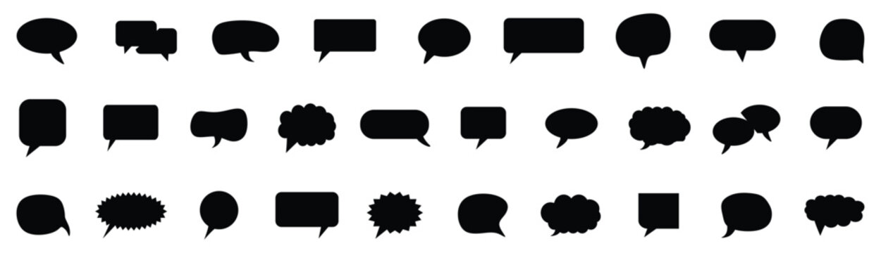 speech bubble. Black speech bubble collection. Set of speech bubble. Speech bubble comic.  blank empty speech bubbles for text, chatting, message box. Vector balloon speak sign dialog communication