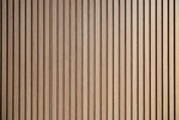 Obraz premium Natural light wood wall texture featuring uniform vertical slats creating a ribbed architectural pattern for interior design