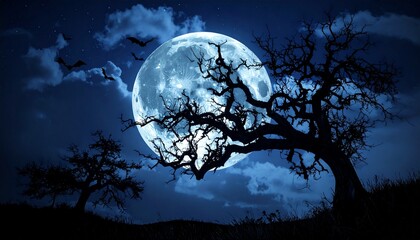 tense atmosphere on the peak of Halloween night and the falling leaves