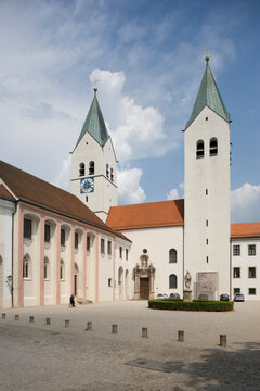 Dom St Maria and St Korbinian cathedral towers in Freising Bavaria