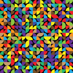 Colorful Geometric Pattern with Circles and Squares Background Design Element