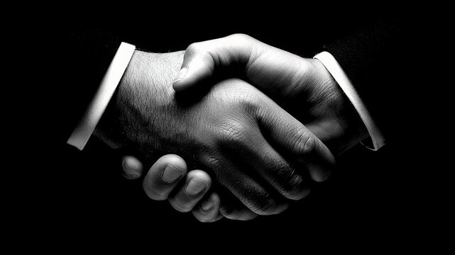 Two Hands Shake Together to Form a Connection During a Meeting With a Focus on Teamwork in a Professional Setting