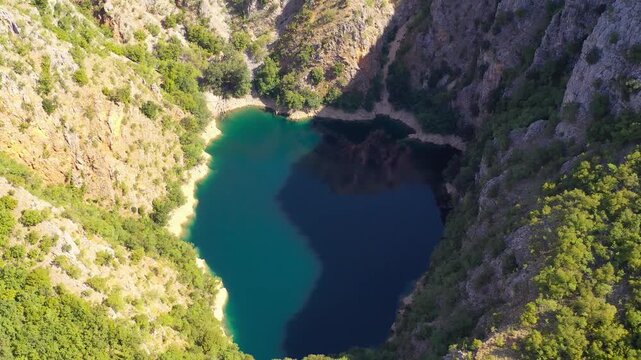 Aerial view of mountain lake, Bosnia and Herzegovina