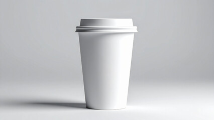 Paper Coffee Cup Mockup with Minimal Branding on Neutral Background