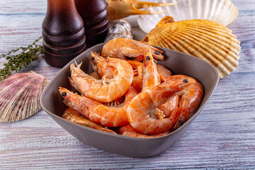 Boiled tiger prawn snack appetizer