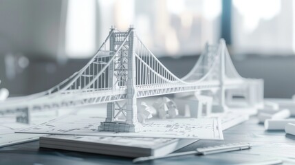 vision of architecture of a 3d model bridge project