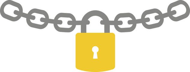 Padlock chain icon of lock and security symbols, group of flat vector illustrations, add safety, protection, secure, and privacy concept, black style