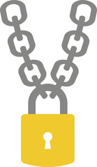 Padlock chain icon of lock and security symbols, group of flat vector illustrations, add safety, protection, secure, and privacy concept, black style