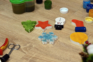 plaster, gypsum, hand-painted, colorful, handmade, handcrafted, figurine, statue, sculpture, home decor, interior, artistic, craft