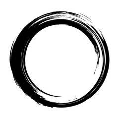 Grunge circle. Rough surface, traces of time. A circle with chaotic defects, cracks, and noise, emphasizing the handcrafted and vintage style. A circle drawn with brushstrokes.