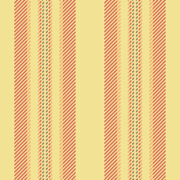 Tndividuality seamless background stripe, volume fabric texture lines. Few year vector vertical pattern textile in yellow and red colors.