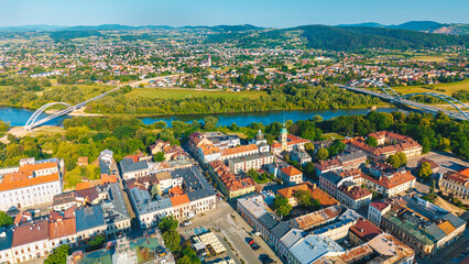 Aerial view of Nowy Sącz, Lesser Poland Voivodeship Poland