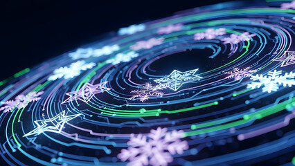 Swirling stars in neon lights