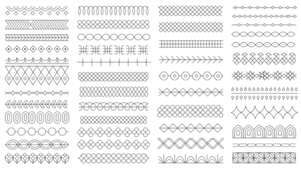 Geometric Patterns Collection in Minimalist Monochrome Design on White Background for Graphic Design