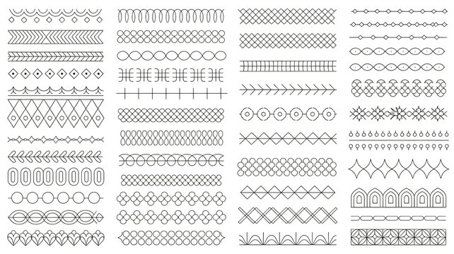Geometric Patterns Collection in Minimalist Monochrome Design on White Background for Graphic Design