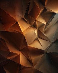 Obraz premium Warm Abstract Geometric Polygon Background With Angular Facets In Rich Brown And Gold Tones